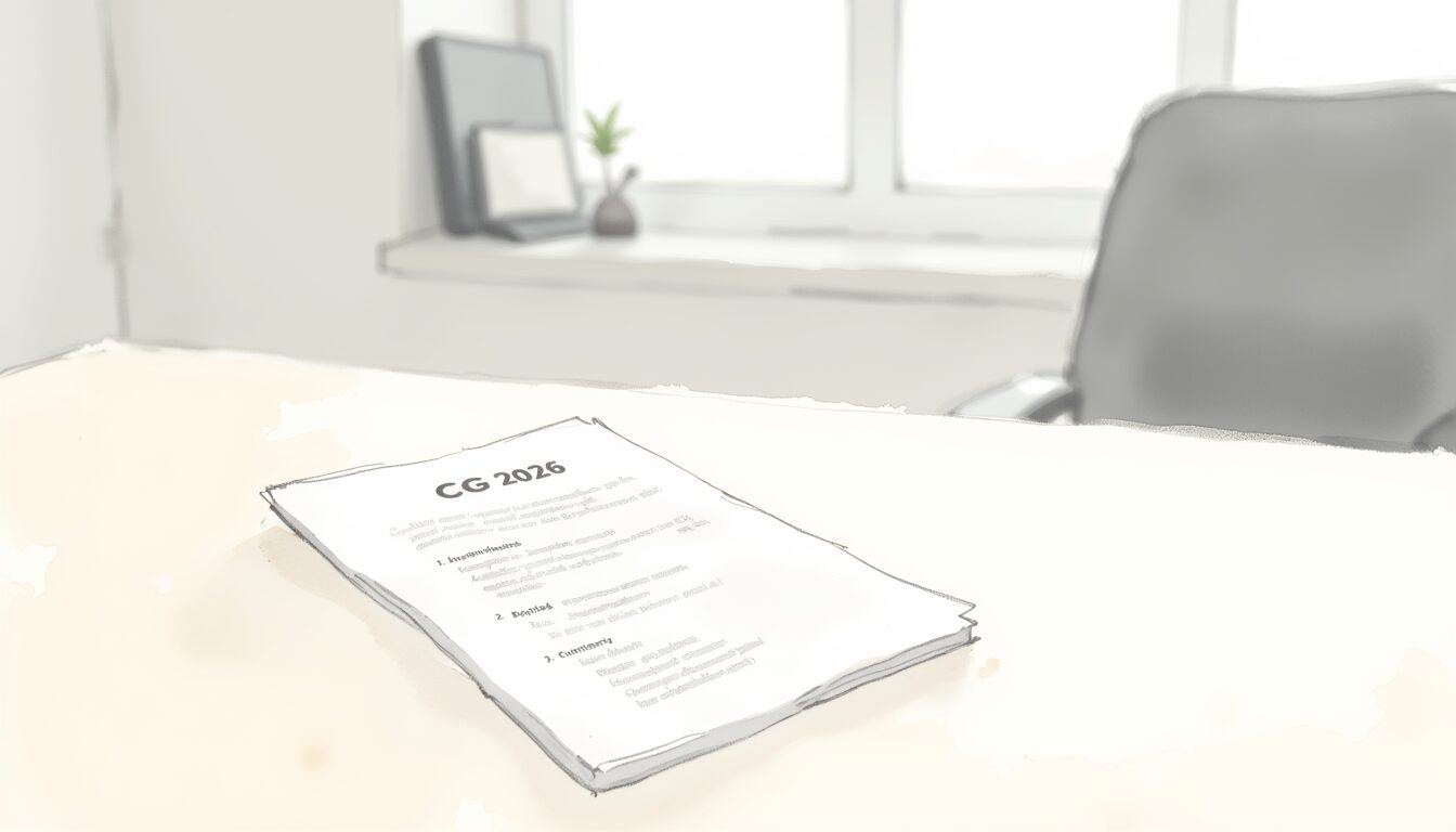 CG 2026 shown by an insurance policy labeled CG 2026 on a table in an office.