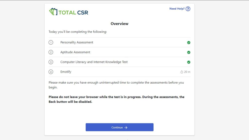 Employee Assessments - Total CSR
