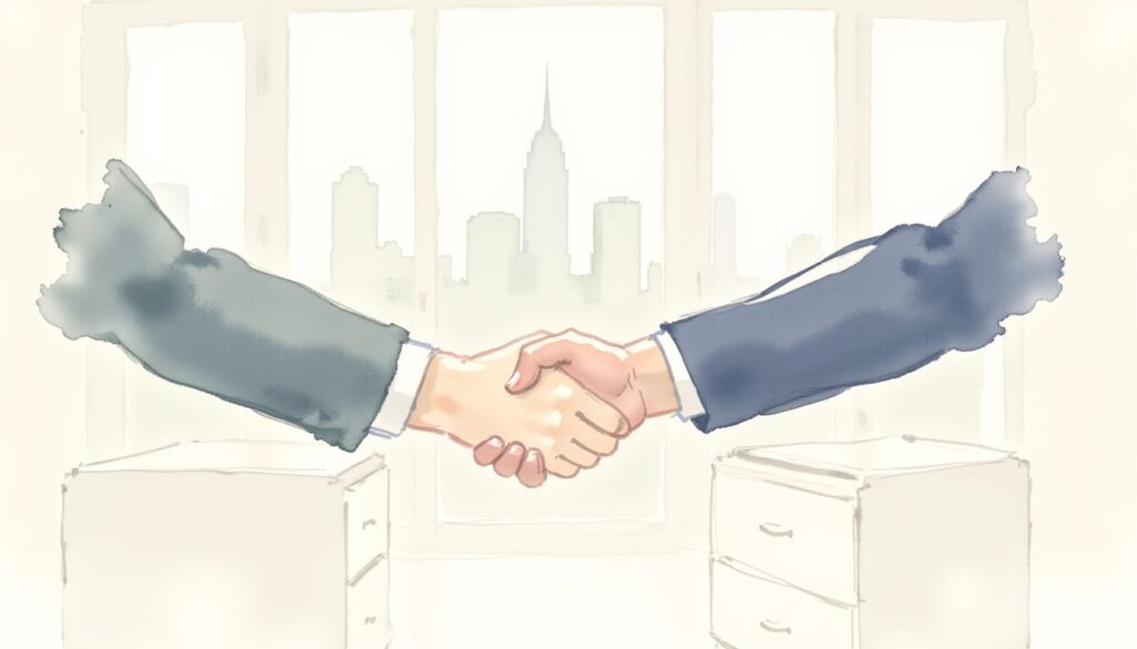 Third party administrator handshake representing partnership.