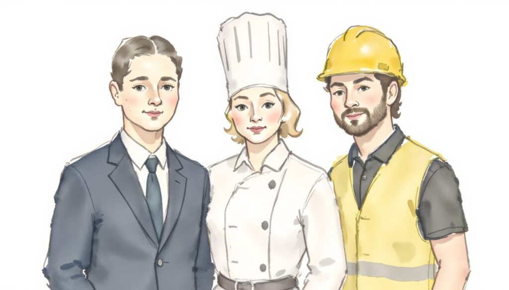 CG 00 01 shown by a business person, chef, and construction worker to represent business protected under CGL.
