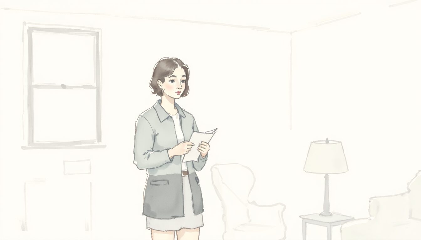 H0-4 Policy being read by a young women.