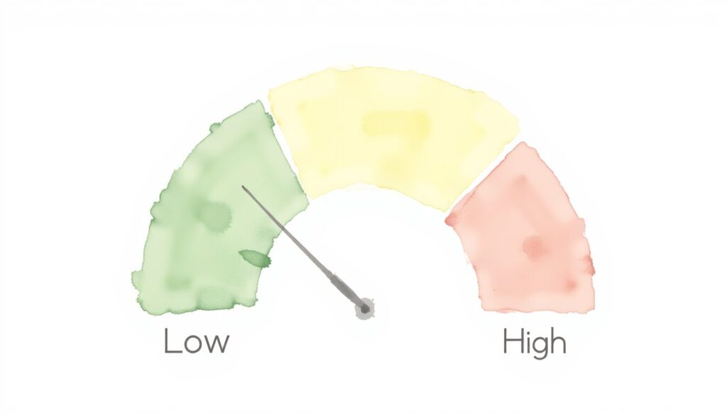 Incurred but not reported shown by a risk meter with low, medium, and high levels.