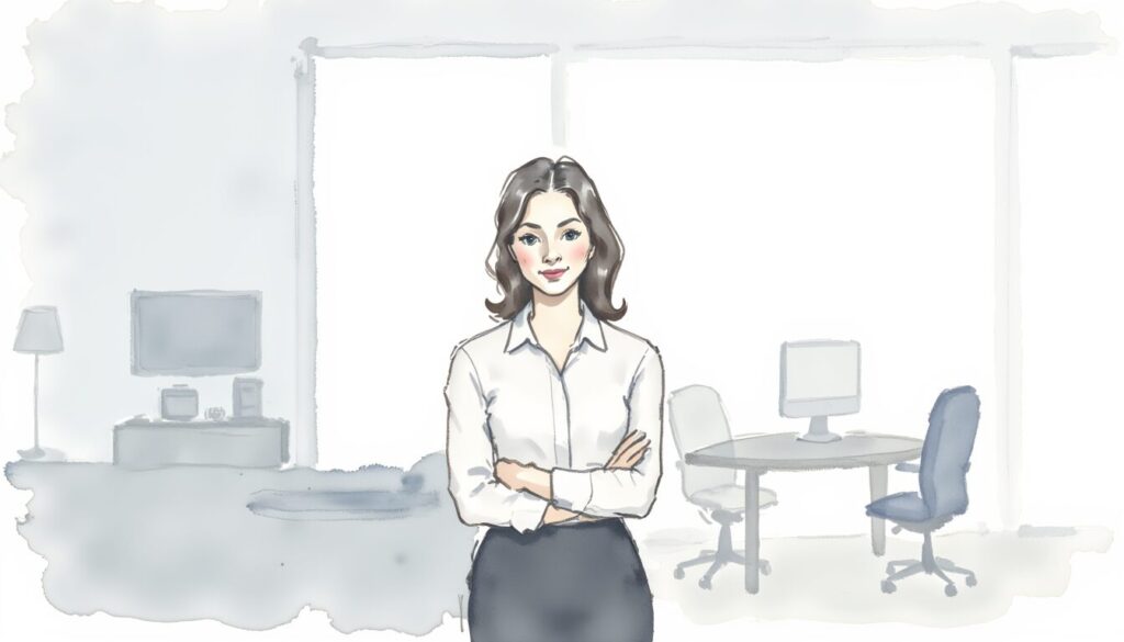 Insurance agency valuation growth shown by a confident business owner in an office.