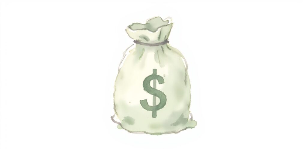 Insurance and risk management shown as bag of money.