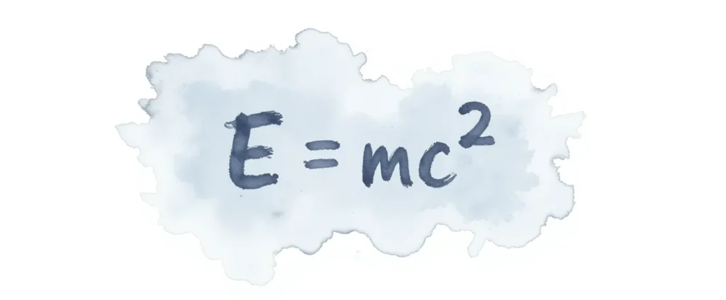 Law of large numbers shown by a math equation E=mc².