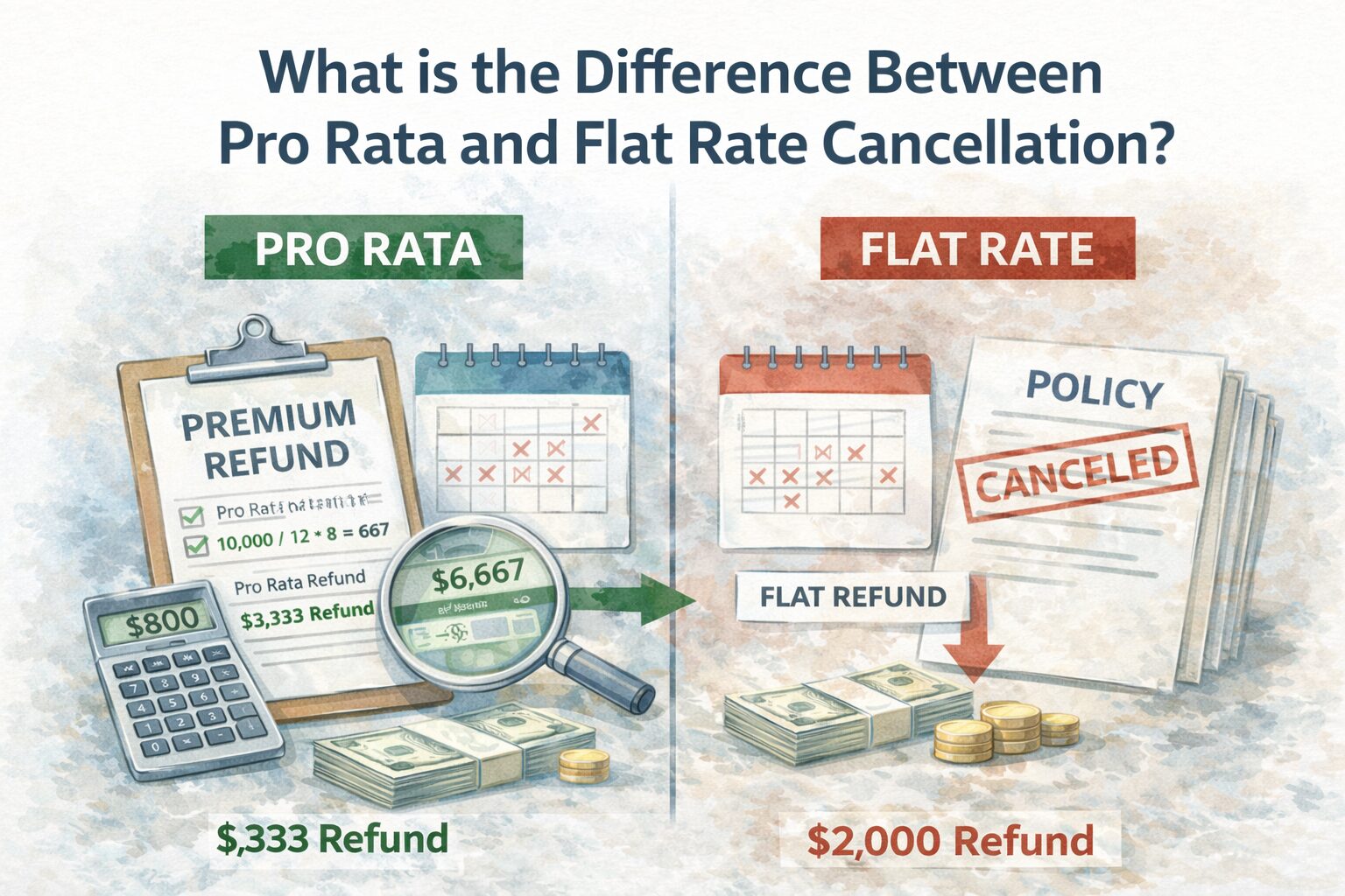 What Is the Difference Between Pro Rata and Flat Rate Cancellation?